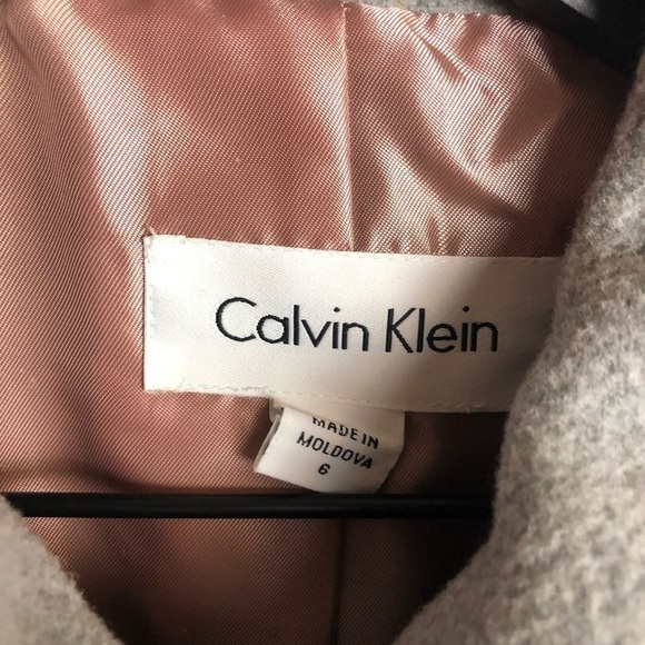 Calvin Klein double breasted grey classic peacoat - Picture 3 of 4